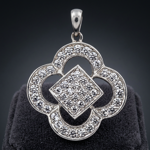 Designer Cubic Zirconia (CZ) Pendant 925 Silver Gemstone Pendant for Parties - Product Image 1