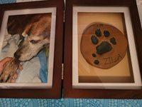 Moule en argile photo en bois de qualité supérieure personnalisable imprimé UV Kit de papaye pour animaux de compagnie cadre photo pochoir bonus empreinte de patte de chien et de chat