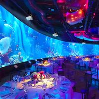 Salle de projection immersive 3D, système de cartographie interactive, projecteur holographique, affichage mural et au sol à 360 degrés, salle de banquet