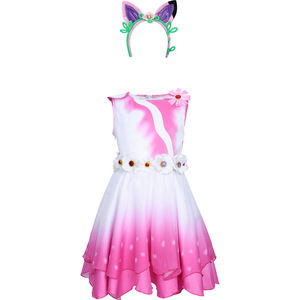 Vestido de hada para niña de Gabby's Dollhouse, disfraz de princesa con degradado rosa y diadema para niños de 5 a 7 años, traje de cosplay - Product Image 1
