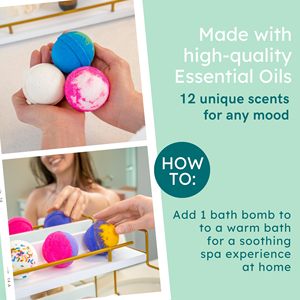 Lot de 12 bombes de bain au beurre de karité naturel pour hydrater la peau, cadeaux de bain moussant faits à la main pour femmes - Product Image 5