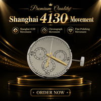 Shanghai 4130 Automatisches Mechanisches Uhrwerk Chronographenfunktion Feinpoliert Stabile Zeitmessung Uhrenzubehör