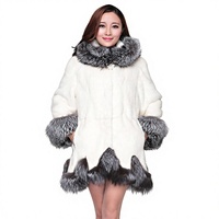 Manteau à capuche en fausse fourrure pour femme, Parka d'hiver grande taille