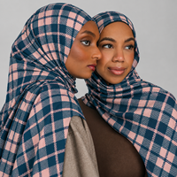 Fabrication sur mesure de hijabs avec imprimé à pois, style ombré, hijabs en modal pour femmes musulmanes, hijab rose à pois