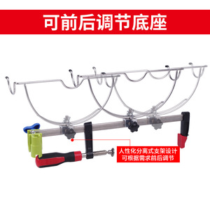 Support de canne à pêche en métal réglable double usage pour bateau et mur, pliable avec fonction de rotation - Product Image 3