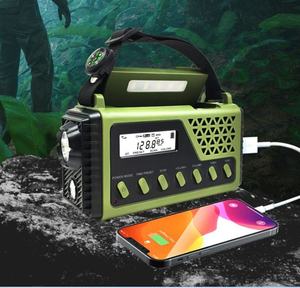 Radio portátil multifuncional con manivela solar, AM FM SW, con pantalla digital, linterna, altavoz incorporado y brújula para exteriores. - Product Image 6