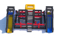 Château gonflable commercial en PVC 0,55 mm, parcours d'obstacles gonflable avec toboggan et zone de saut pour événements