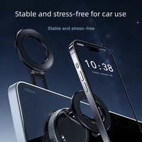 Poignée Super Robuste 3 Axes 720 °   Support de téléphone universel pliable pour voiture avec ventouse et anneau magnétique épais pour multiples utilisations