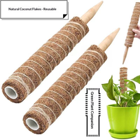 Grands piquets de soutien pour plantes grimpantes et perches en mousse de coco pour plantes en pot, en bois et fibre de coco, pour jardins