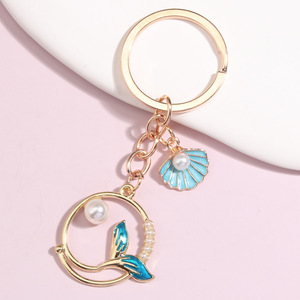 Nhà Sản Xuất Móc Chìa Khóa Phong Cách Baroque Kỳ Nghỉ Bãi Biển Mùa Hè Móc Chìa Khóa Ba Lô Mặt Dây Chuyền Ngọc Trai Vỏ Sò Sao Biển Nàng Tiên Cá - Product Image 3