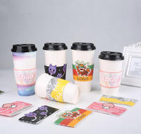 Sarung Cangkir Kopi Sekali Pakai Ramah Lingkungan dengan Logo Kustom 12oz/16oz/20oz/24oz untuk Minuman Panas/Dingin - Kertas Daur Ulang yang Dapat Disesuaikan