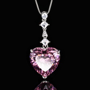 Retro Design Eco-friendly Copper 20*20mm Heart Cut Red Cubic Zirconia Jewelry Heart <b>Locket</b> Necklace for Women Anniversary Gift - Product Image 2