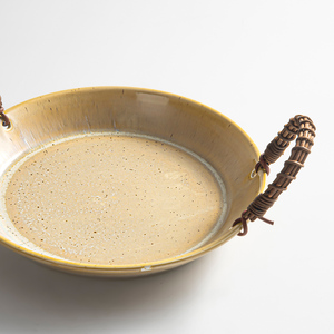 Nouvelles assiettes à dîner en porcelaine rustique Horeaco pour la restauration gastronomique, assiettes en céramique modernes et créatives pour les fruits de mer et le riz à l'espagnole - Product Image 3