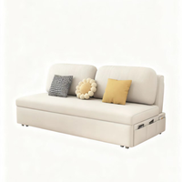 Nordisches Modulares Sofa-Set Ausziehbares Schlafsofa Hochdichter Schwamm Flanell Elastisches Bürosofa Modernes Klappbares Dreisitzer-Sofa