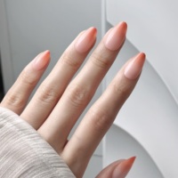 Ongles press-on en ABS certifiés CE, forme amande courte, ombré vert, couvrance totale, pré-conçus, 24 pièces/ensemble pour les pointes des doigts