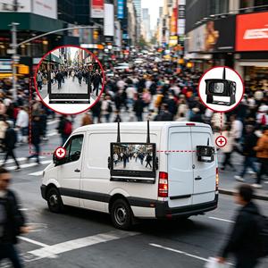 Moniteur de véhicule sans fil 2,4 G 7 pouces, caméra IR résistante à l'eau IP68 pour <span class=keywords><strong>camion</strong></span> compacteur de déchets, surveillance nocturne - Product Image 1