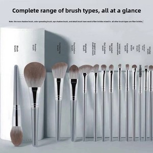 Lot de 14 pinceaux de maquillage pour débutants, poils doux en nylon, pour fard à paupières, poudre, blush, fond de teint, outils de beauté unisexes - Product Image 5