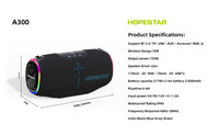 Enceinte sans fil étanche HOPESTAR A300, haute puissance, basses profondes, subwoofer RGB, enceinte portable d'extérieur