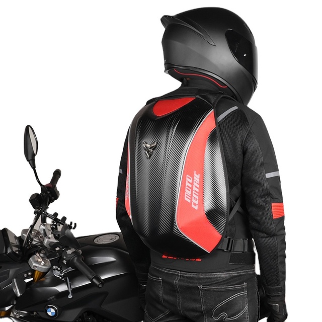 MOTOCENTRIC Motorcycle Helmet Bag Waterproof Moto Motorcycle Backpack Motorbike Luggage Suitcase Hard Shell Carbon Fiber 30L