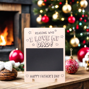 Regalo personalizado del Día del Padre con soporte, pegatina de pizarra, Material de madera, manualidades de madera DIY MD141CH1474 - Product Image 3