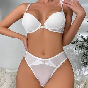 Conjunto de Lencería Sexy de Encaje de Alta Calidad para Mujer Joven, Sujetador con Push-Up de Lujo y Braguita - Product Image 2