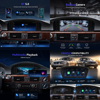 Podofo 8.8'' Stereo Mobil Wireless CarPlay Android Auto untuk BMW Seri 3/5 E60 2005-2008 Sistem CCC Original+Linux Sistem Ganda OEM