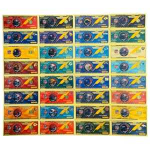 Uang Kertas Sepak Bola 32 Model Amerika 2026 Berlapis Emas 24K untuk Hadiah - Product Image 1