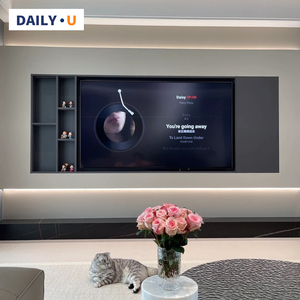 Cabinet <span class=keywords><strong>TV</strong></span> in stile moderno personalizzato <span class=keywords><strong>con</strong></span> <span class=keywords><strong>pannello</strong></span> <span class=keywords><strong>porta</strong></span> in Rattan <span class=keywords><strong>con</strong></span> <span class=keywords><strong>pannello</strong></span> rivestito in pietra <span class=keywords><strong>con</strong></span> <span class=keywords><strong>pannello</strong></span> a strato decorativo incorporato - Product Image 3