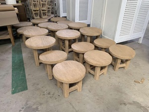 Tavolino rotondo in legno di olmo riciclato da soggiorno di lusso in stile <span class=keywords><strong>vintage</strong></span> cinese tavolino da salotto naturale antico ad incastro - Product Image 2