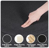 PINPLUS Grand pouf de rangement en tissu bouclé rembourré, table basse convertible, repose-pieds pliant, tabouret de salon