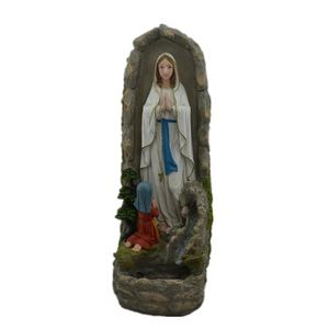 รูปปั้นพระแม่ลอร์ดี ขนาด 8 นิ้ว วาดด้วยมือ ภาพลักษณ์ทางศาสนาแบบ 3 มิติ งานฝีมือเรซิ่นคาทอลิกแบบกำหนดเอง ทนทาน ของตกแต่งบ้าน รูปปั้นพระแม่มารี - Product Image 6