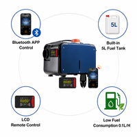 Chauffage d'air horizontal diesel KAIDA 8KW 12V/24V avec télécommande LCD, faible consommation de carburant 0,1L/H, chauffage de stationnement pour camion, camping-car, bus