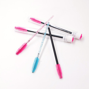 Eyelash Brush Tube With Rhinestone Comb Synthetic Disposable Mascara Brush For Individual Lashes Multiple Colors Available - Product Image 2