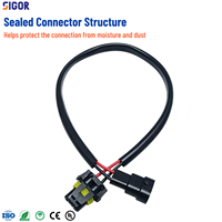 Kabel Adaptor Harness Lampu Depan H11 Female 9005/9006/9012 Male, PTFE IP67, Plug and Play untuk Penggunaan HID/LED pada Mobil