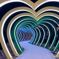 Lumière de tunnel LED RGB en forme de cœur en acier inoxydable contrôlée par DMX512, IP65, DC24V/12V, garantie 3 ans, éclairage décoratif