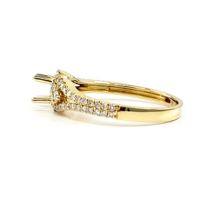Bijoux fins de Hong Kong, logo personnalisé, or jaune massif 18 carats de haute qualité, diamant véritable, semi-monture classique, pour fêtes, mariages, fiançailles - Product Image 2