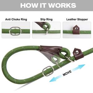 Slip Rope 1.8m One-Size-Fits-All Kein Halsband oder Geschirr erforderlich Langlebige Kletterer Hundes eil Leine mit reflektieren den Nähten - Product Image 4