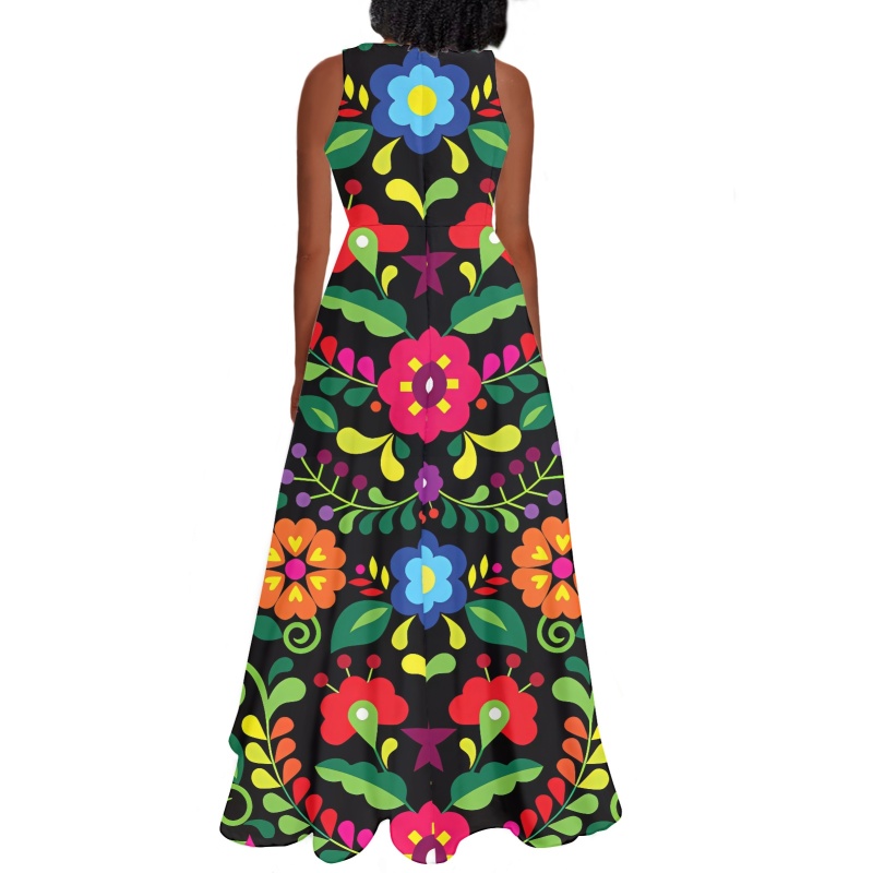 chinese dress ladies Skies Are Blue Pleated Maxi Dress Small / Lime Yellow main image 1
