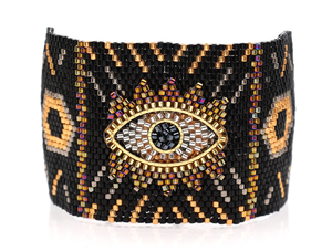 Bracelet <span class=keywords><strong>Miyuki</strong></span> design avec perles, bijou mauvais œil, tissé, à pampilles, nouvelle collection - Product Image 2