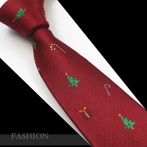 Corbatas Navideñas para Hombre, <span class=keywords><strong>Corbata</strong></span> de Seda Tejida de 7 cm, Regalo para Hombre, <span class=keywords><strong>Corbata</strong></span> Festiva con Diseño de Santa Claus y Reno - Product Image 1