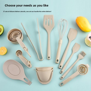 ชุดเครื่องครัว Cocinas Modernas 21 ชิ้น สีกากี  แบบไม่ติดกระทะ  ซิลิโคน  ขายส่ง  อุปกรณ์ครัว - Product Image 5