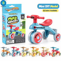 Modèle de mini-vélo d'équilibre à assembler soi-même, jouet pour enfants, 3 roues, jouets de construction STEM, jouets éducatifs Montessori, cadeau, ornement de bureau