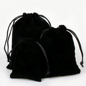 Custom Embroidery Brand Black Bulk Velvet <b>Drawstring</b> Tote Gift <b>Bag</b> for Girls Kids <b>Make</b> <b>Up</b>, Small Travel Cosmetic <b>Bag</b> with logo - Product Image 5