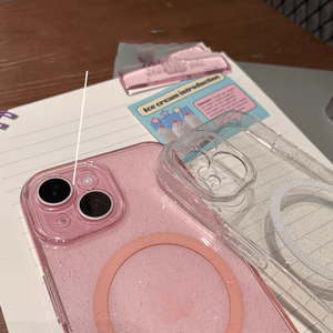 Custodia per telefono con Glitter magnetici <span class=keywords><strong>rosa</strong></span> di lusso per <span class=keywords><strong>iPhone</strong></span> 16 Pro Max custodia lucente caricabatterie Wireless <span class=keywords><strong>Cover</strong></span> morbida in TPU per <span class=keywords><strong>iPhone</strong></span> 16 - Product Image 4