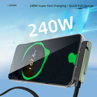 Cable USB Tipo-C a Tipo-C ZEADA OEM de 150 cm, PD240W, Carga Rápida, Supercarga con Soporte para Teléfono, para Android y Computadora