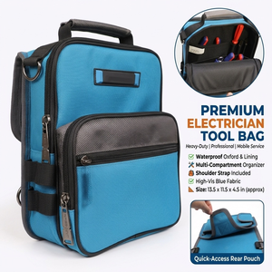 Electrician <b>Tool</b> <b>Bag</b> with Shoulder Strap ,Waterproof Multi-Compartment Service <b>Tool</b> Backpack for Repair & Installation - Product Image 2