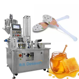 New Automatic Rotary Table Type Plastic Honey Spoon Liquid Filling Sealing Machine Small Liquid Honey Spoon Packing Machine