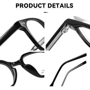 Nuova Montatura per Occhiali da Donna Stile Punk Anti-Luce Blu con Montatura Completa, Lenti Piatte Versatili e Supporto per Miopia - Product Image 2