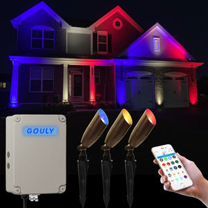 Умный ландшафтный светильник RGBW с управлением через приложение и Wi-Fi, 6 Вт, 24 В, латунный, для наружного освещения сада, RGBW ландшафтное освещение, водонепроницаемость IP65 - Product Image 1