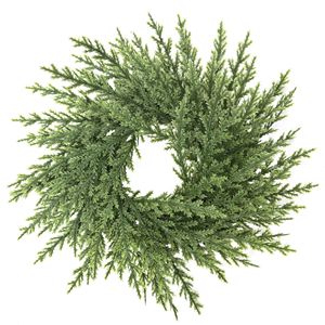 リアルな人工常緑キャンドルリング30cm、ピラーキャンドルホルダー用フェイクシダーリース、クリスマスのテーブルセンターピースデコレーション - Product Image 2